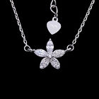 Customized Silver Pearl Necklace 925 Sterling Silver Jewellery With Hearts Shape