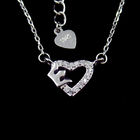Adjustable Pearl Chain Necklace 925 White Gold Plated Silver Jewelry