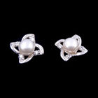 Fanc AAA Cubic Zirconia Jewelry Silver Pearl Earrings For Engagement