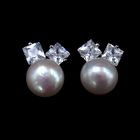 Rabbit Shaped 925 Silver Pearl Earrings With Natural Pearl And Zircon