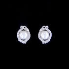 Eiffel Tower Silver Pearl Earrings / Sample Silver Stud Earrings With Zircon