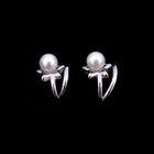 Fashion Silver Pearl Earrings / Sunshine Real Pearl Earrings Beads Jewelry For Women