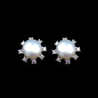 Pure 925 Silver Pearl Heart Earrings Stub Charm Jewelry For Girls