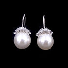 Bulk Customized Silver Pearl Earrings Jewelry Flowers Shape For Girl