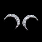 Double Heart Shaped Silver Cubic Zirconia Earrings 925 Silver Jewellery