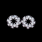 Star Shape Silver Cubic Zirconia Earrings Pure 925 Silver Custom Color