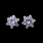 Lovely Four Leaf Clover Stud Earrings AAA Heart Shaped Zircon Like Diamond