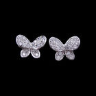 Fashion Colorful Enamel White Gold Plated Flower Shaped Earring For Engagement