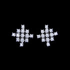 925 Silver Triangle Shaped Crystal Stud Earrings For Young Lady In Engagement
