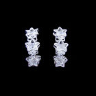 925 Silver Triangle Shaped Crystal Stud Earrings For Young Lady In Engagement
