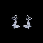 Question Mark Earrings Creative 925 Silver With Zirconia For Lady / Girl