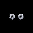 Simple Heart Shape Earrings With One CZ Main Stone For Wedding Light Weight