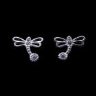 Pure 925 Sterling Silver Earrings Double Cross Special Shining Elegant