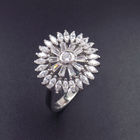 Real Silver Cubic Zirconia Rings Stores / Ladies Blue Gemstone Rings