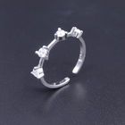 Elegant Silver Cubic Zirconia Rings With Luxurious Imperial Crown Shape