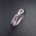 Zircon  925 Sterling Silver Rings For Girls / Crown Open Adjustable Size Little Finger Ring