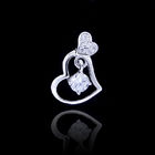 White Gold 925 Silver Cubic Zirconia Pendant Tree Shape Christmas Gift For Girl
