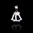 Sterling Silver Cubic Zirconia Round Pendant Necklace Charm For Lady Jewelry