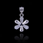 Plating Rhodium Two Silver Dolphin Pendant 925 Silver Cubic Zirconia