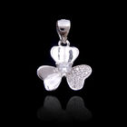 Zirconia Main Stone Sterling Silver Pendants Heart Shape Simple Korean Light Weight