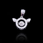 Cute Seafish Sea Star Smile Face 925 Silver pendant With Zircon For Girls