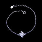 Elegant Bar Shape Sterling Silver Bracelets / 925 Silver Cubic Zirconia Bangle Bracelet