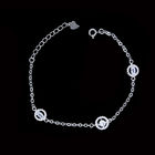 Two Hearts Design Silver Cubic Zirconia Bracelet For Young Ladies