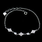 AAA Silver Cubic Zirconia Bracelet 925 Leaf Shape For Party / Wedding