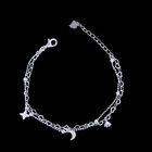 Girl Silver Cubic Zirconia Bracelet 925 Charming Jewelry With Two Stars Design