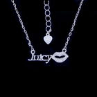 Lovely Little Girl Children Shape Jewelry Silver Necklace With Zircon