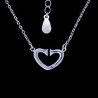 Cute Rainbow Shape Silver Cubic Zirconia Necklace 925 Jewelry For Baby