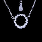 Attractive Silver Cubic Zirconia Necklace , Bell Chain 925 Silver Choker Necklace