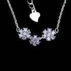 Real 925 Silver Cubic Zirconia Necklace Orange Women Poker D - Diamond Jewelry