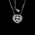 Real 925 Silver Cubic Zirconia Necklace Orange Women Poker D - Diamond Jewelry