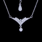 S Spade 925 Cubic Zirconia Pendant Necklace Silver Plating With Black Stone