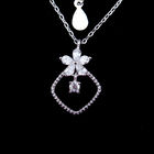 Key Classic Design Magical Key Silver With Zircon And Cross Chain