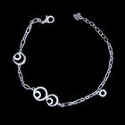 925 Silver Cubic Zirconia Bracelet , Double Chain Bracelet With Ball Charming Item
