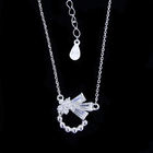 European Style 925 Silver Cubic Zirconia Necklace Tree Shape For Wedding Bridal