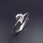 Romantic Style Silver Pearl Ring 925 Silver Heart Shape For Young Girls