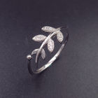 Cute Freshwater Pearl Engagement Rings With Leaf / Flower Shape