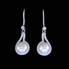 Little Stone 925 Silver Natural Pearl Earrings Simple And Romantic Size 10 X 10 MM