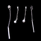 Rosette Shape Silver Pearl Earrings Sterling Silver Lovely Jewelry For Kids