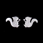 Squirrel 925 Silver Drop Earrings , Luxury 925 Silver Stud Earrings