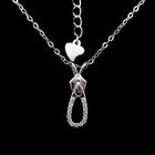 Fashionable Base 925 Silver Necklace With Crescent Shape Mirror Polished