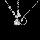 Leaf 925 Sterling Silver Necklace , CZ 925 Italy Silver Rope Chain