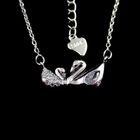 Cupid's Arrow Silver Cubic Zirconia Necklace For Anniversary , Engagement