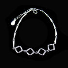 Heart 925 Sterling Silver Cuff Bracelet / OEM Bracelet Extension Chain