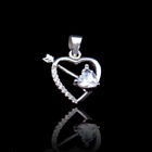 Sweetheart Silver Cubic Zirconia Pendant For Girls Charming OEM Service
