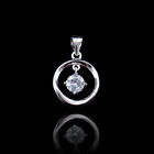 Sweetheart Silver Cubic Zirconia Pendant For Girls Charming OEM Service