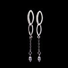 Elegant Silver Cubic Zirconia Drop Earrings , 925 Su Ch Cz Earring Multi Sizes